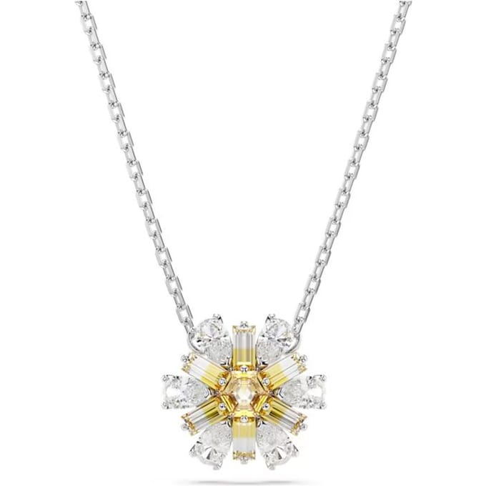 Swarovski Idyllia Bloem Hanger Cubic Zirconia Rhodium Verguld Ketting Dames ketting Zilver 5679939 Box (Random Color) white