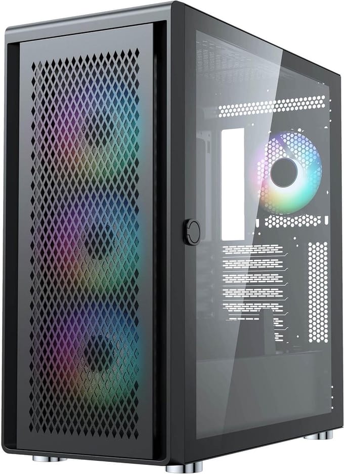 Midi PC Behuizing - Computer Kast - PC Bouwen - Maximale Airflow - ATX E-ATX - Zwart
