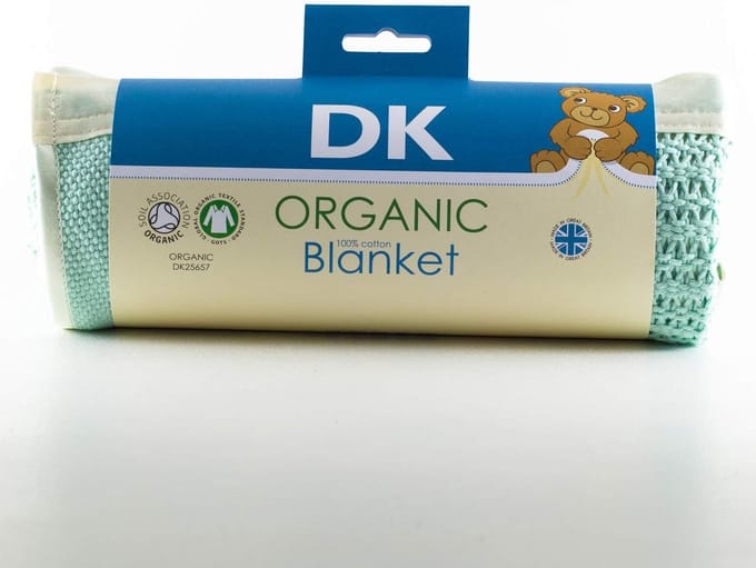 Warming Organisch Katoen Cellular Deken Beige/Groen 75x100 cm