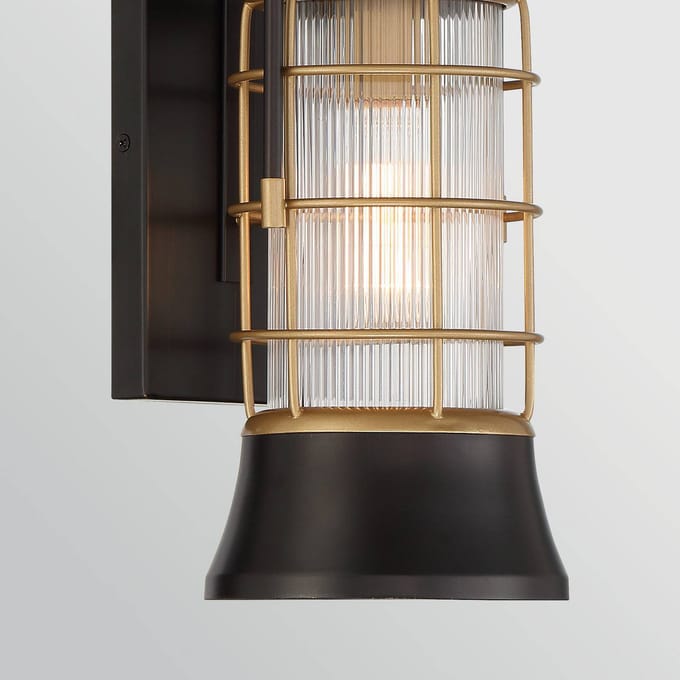 Eurofase LED Wand Buitenlamp Rivamar | 1X E27 Max 40W | Black and Brushed Gold