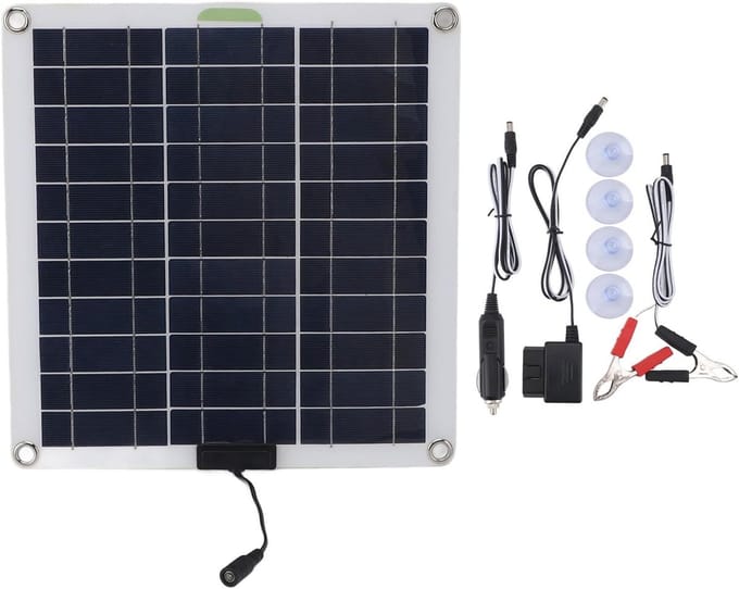 Zonne Energie Oplader - Zonnepaneel Kit - Buiten Activiteiten - Directe OBD II - 200W Vermogen - Zwart