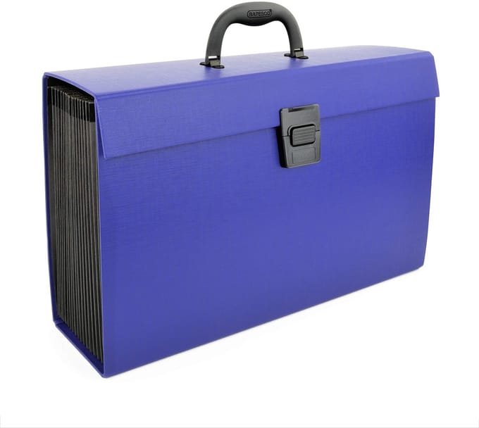 Dailygoody - Documentenbox - Uitvouwbaar - Handvat - Blauw - 19