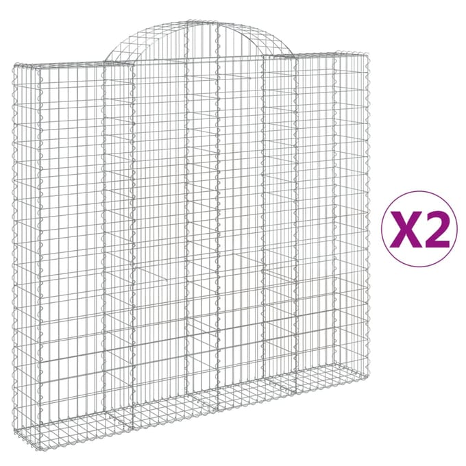 vidaXL Schanskorven 2 st gewelfd 200x30x180/200 cm ijzer