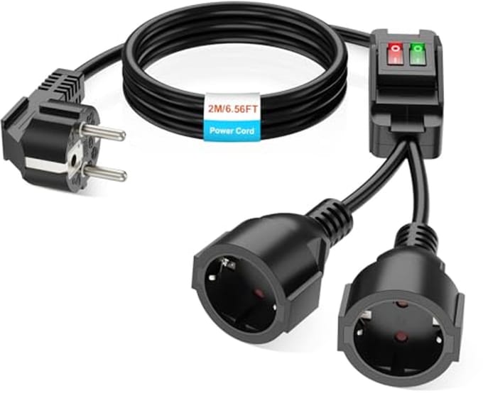 Verlengkabel voor buiten met schakelaar - IP44 - 2 meter - 250V/16A