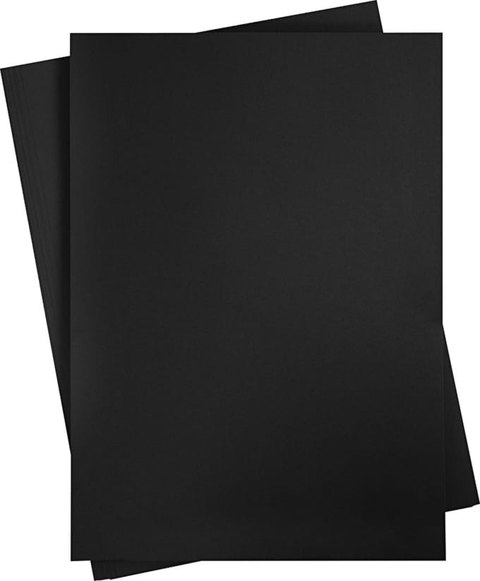Karton, vel 50x70 cm, 270 gr, zwart, 10 vel/ 1 doos