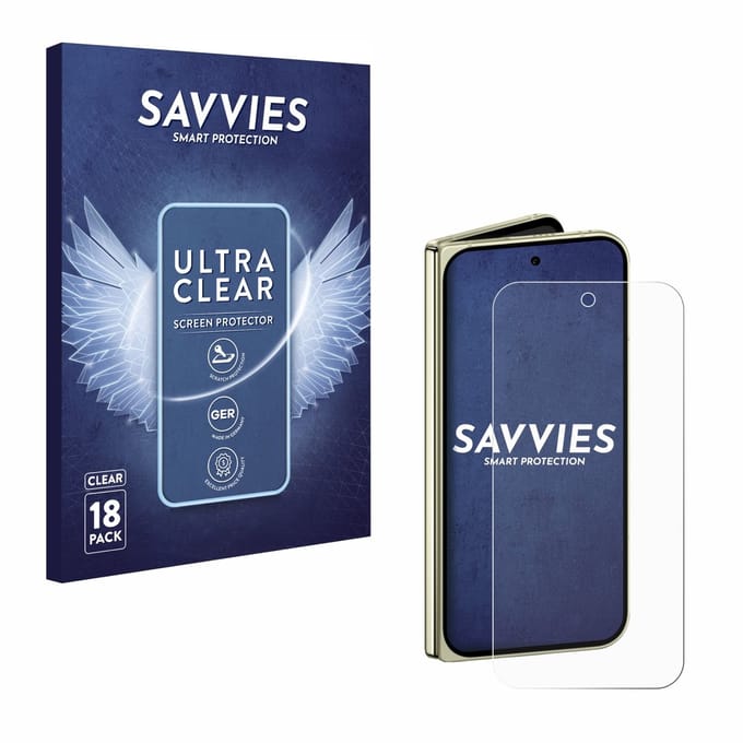 Savvies - Screenprotector voor Google Pixel 10 Pro Fold - Folie Beschermfolie transparant 18 Stuks