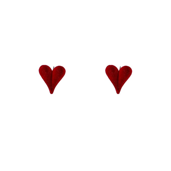 Go Dutch Label Oorknoppen Velvet Heart Rood