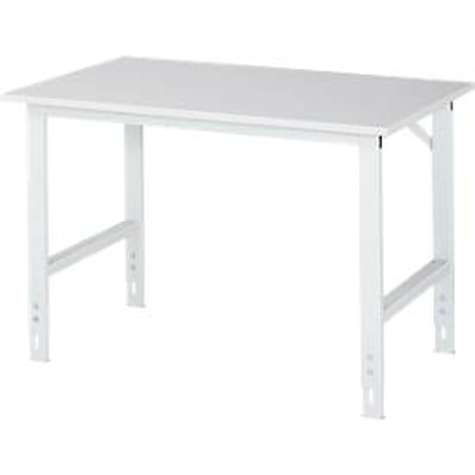 Werktafel, melamine blad, B 1250 x D 800 x H 760-1080 mm