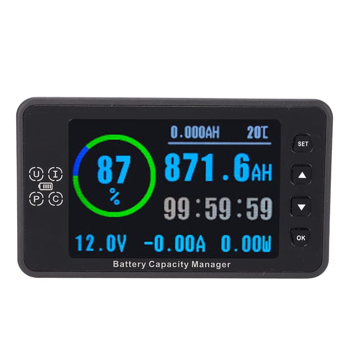8?120V 0.06?300A 3.5in Kleurendisplay Batterijmonitor Batterijcapaciteitsmanager voor Zuur Lithium-ion black