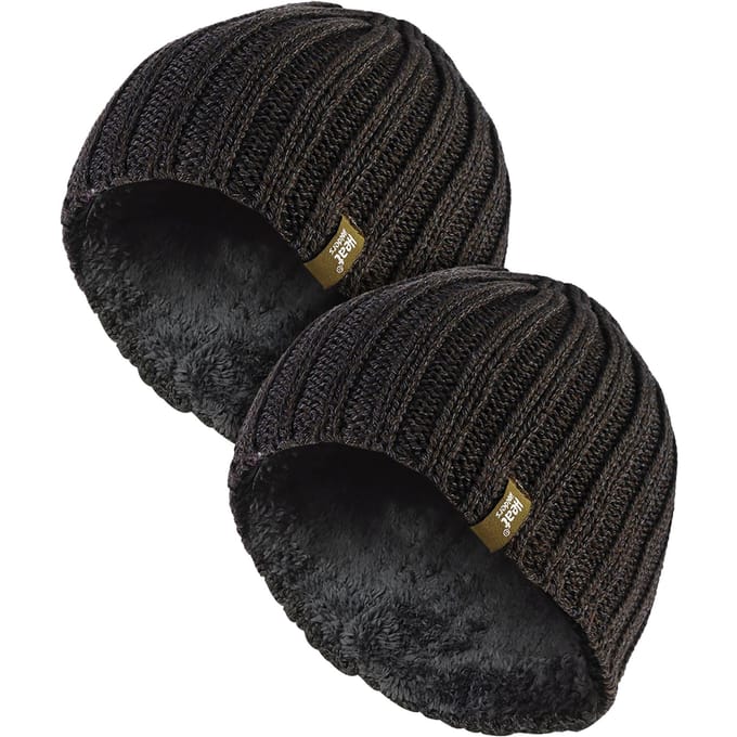 Dikke zachte wintergeribbelde herenmuts - 2 stuks