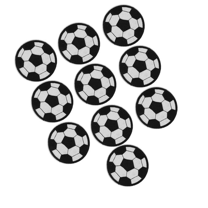 10 Stuks Voetbal Borduurpatches Rugzak Kleding Accessoires Patch Sticker Badge white