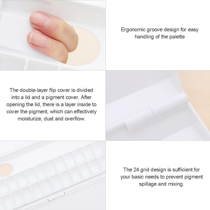 Verfpalet Draagbaar Wit Plastic Bakje Doos Aquarel Tekenen Schilderen Kunstgereedschap Benodigdheden white