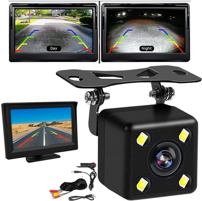 NBAP® Achteruitrijcamera - Dashcam - Parkeersensoren Parkeerhulp - Zwart