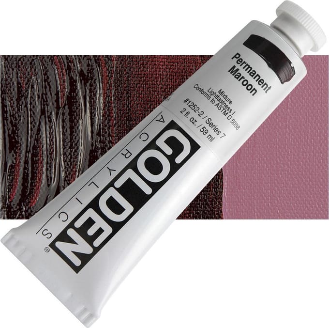 Golden Heavy Body Acrylverf serie 7 | Permanent Maroon (1252-2) 59 ml