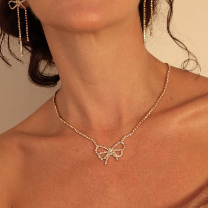 Gold Waterway Ribbon Necklace