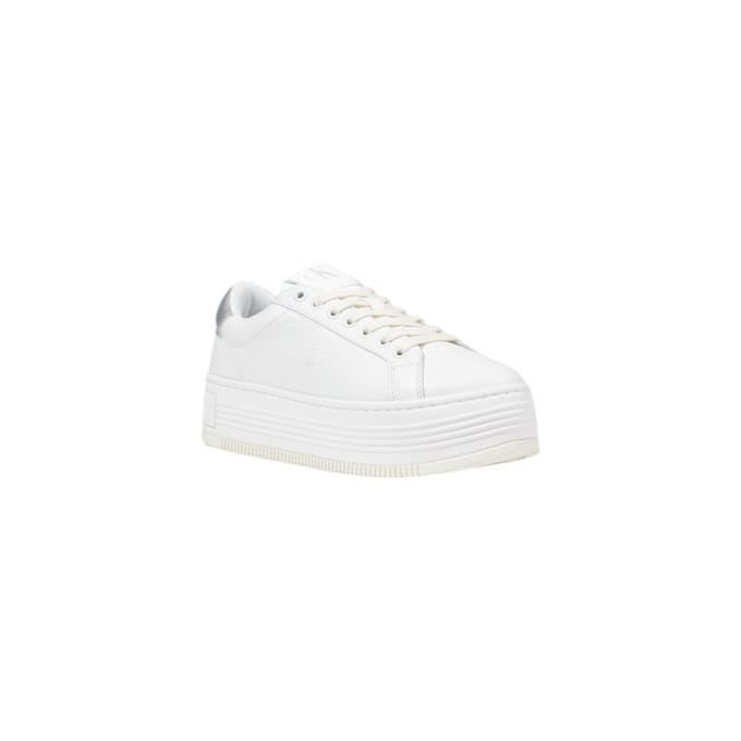 Calvin Klein Jeans Zilveren Leren Platform Sneakers