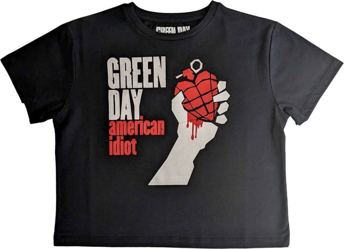 Green Day - American Idiot Crop top - S - Zwart