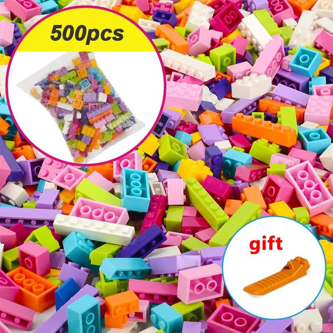 1000 Pièces Blocs de Construction Ville Bricolage Créatifs Briques Vrac Modèle Figures Éducatifs Jouets pour Enfants Compatible Toutes Marques yellow