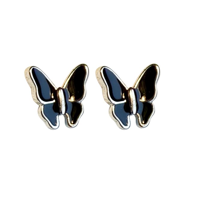 Oorbellen- Vlinder- zwart- Charme Bijoux