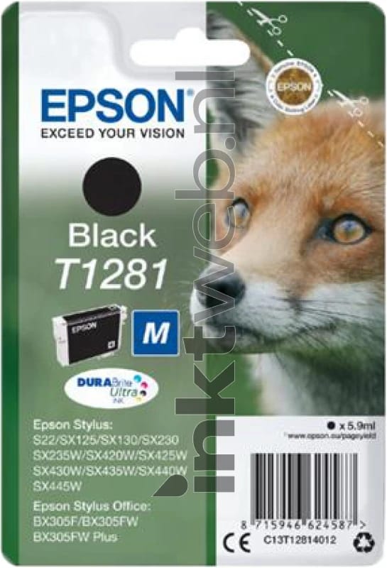 Epson T1281 inktcartridge zwart (origineel)