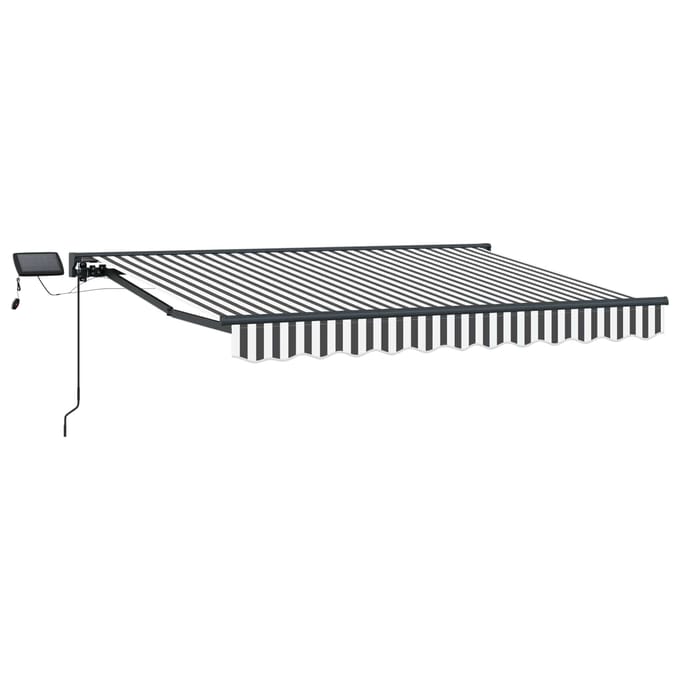 vidaXL - Handbediende - luifel - met - LED's - Antraciet - en - Wit - 3,5 - x - 2 - m