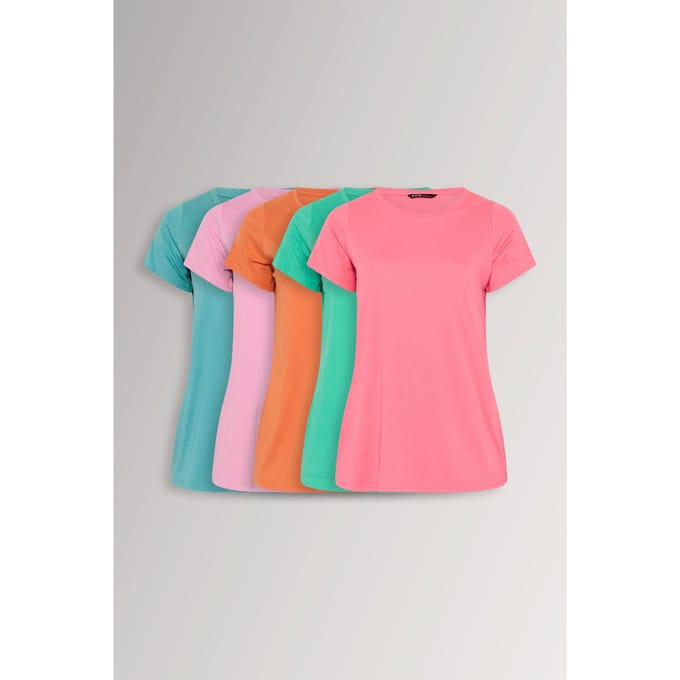 Yours 5Pack Roze En Oranje Tshirts Size 42