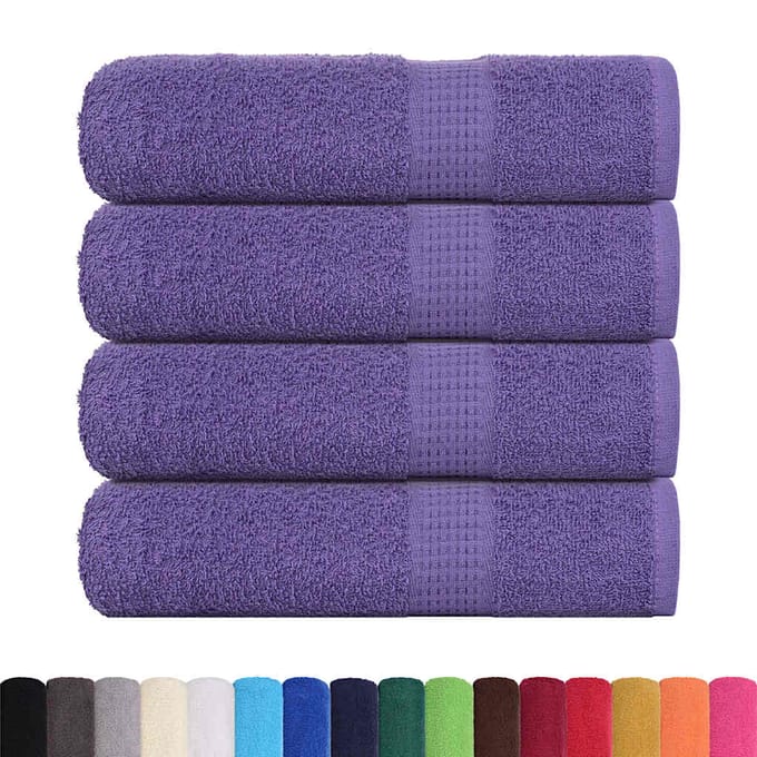 vidaXL - Douchehanddoeken - FROGN - 4 - st - 70x140 - cm - 360 - g/m² - paars