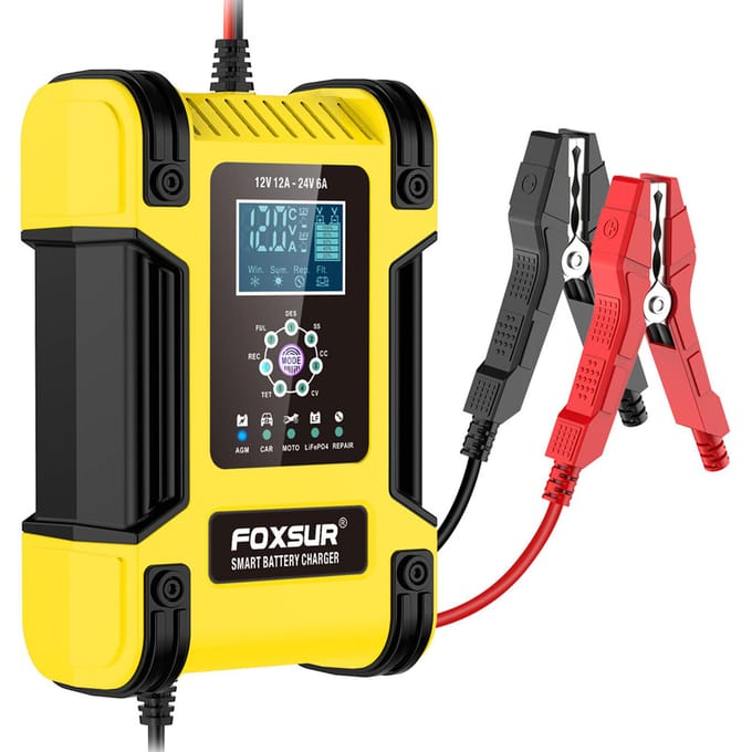 FOXSUR 7-traps auto-acculader Slimme acculader met functie-aanraakknop Groot US PLUG