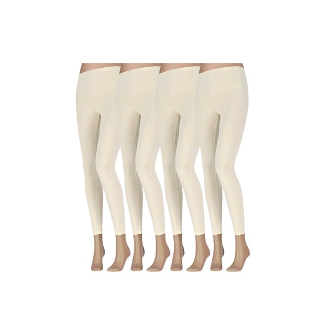 Legging Dames - Katoen - 4-Pack - Ecru / S/M