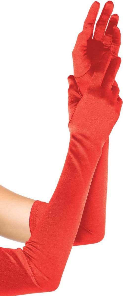 Leg Avenue - Lange Velvet Handschoenen