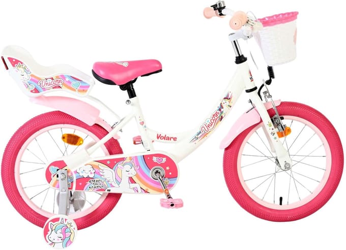 Volare Unicorn Kinderfiets - Meisjes - 16 inch - Wit