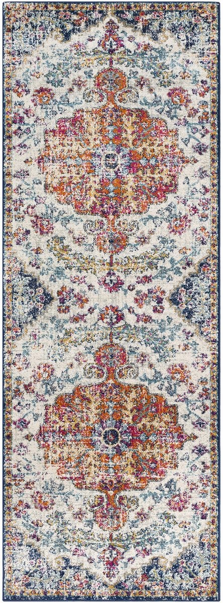 SURYA Lou vloerkleed vintage oosters donkeroranje