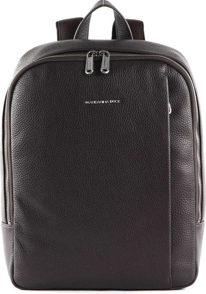 MANDARINA DUCK Leren Rugzak met laptopvak Mellow Urban Backpack Mole Bruine