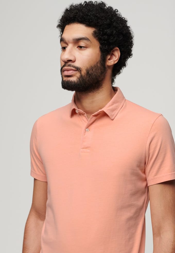 Superdry Studios Jersey Korte Mouw Poloshirt Roze L Man