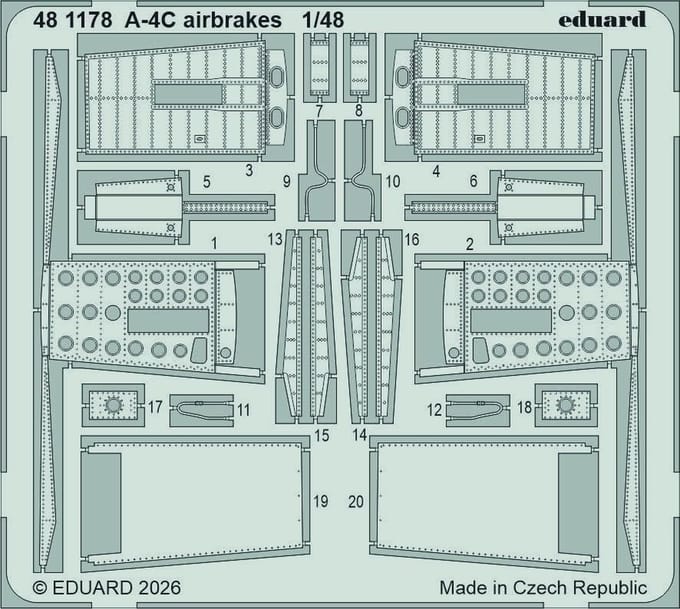 Eduard Modelbouwdecoratie - 481178 Accessoires Set voor A-4C - Photo-etch