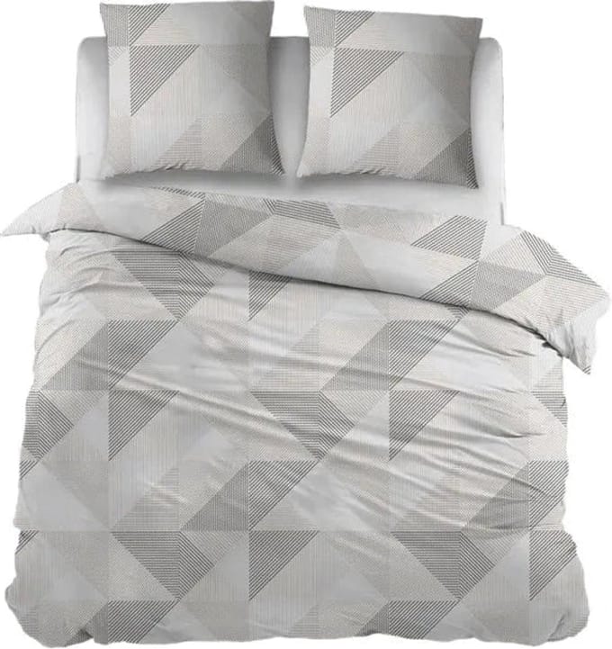 Sleepnight Dekbedovertrek Flanel Gusta - 140 x 200/220 cm + 1 kussensloop - [Beige,Grijs]