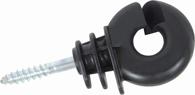 Ringisolator set - Hek isolatoren - Weidehek beveiligen - Verzinkte steun - 25 stuks - Zwart