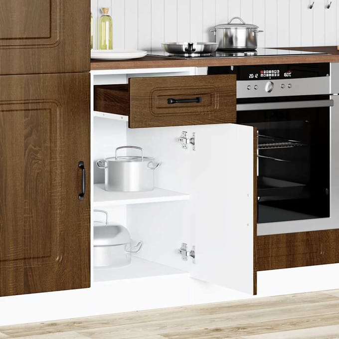 vidaXL - Onderkast - Kalmar - bewerkt - hout - bruin - eikenkleur