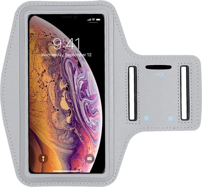 Sport / Hardloop Armband (Grijs) Geschikt voor: iPhone 7 plus / 8 plus - Spatwaterdicht, Reflecterend, Neopreen, Comfortabel met Sleutelhouder