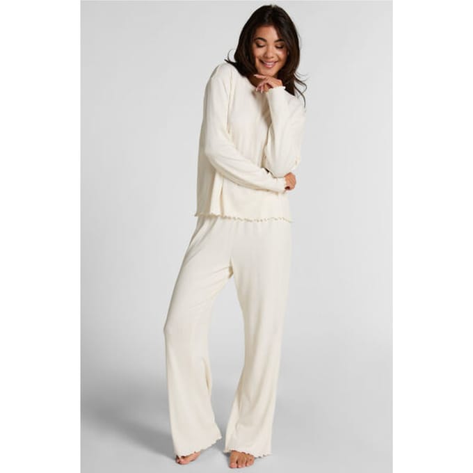 Hunkemöller Pyjamabroek Loose Pointelle Wit