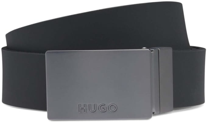 HUGO riem Giffin-Gm Gb35 Leather Belt W115 Black zwart