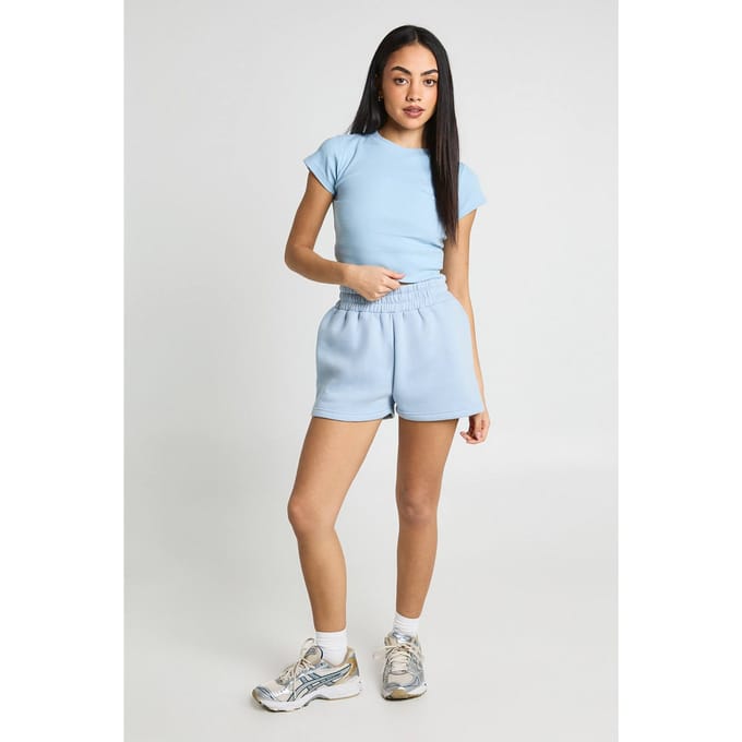 boohoo Dames Runner Short Met Contrasterende Biesjes | Blauw | Maat: Medium