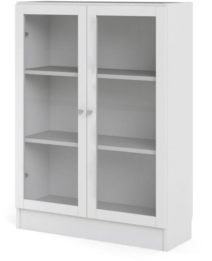 Base wandkast 2 glazen deuren wit.
