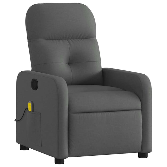 vidaXL - Massagestoel - verstelbaar - stof - donkergrijs