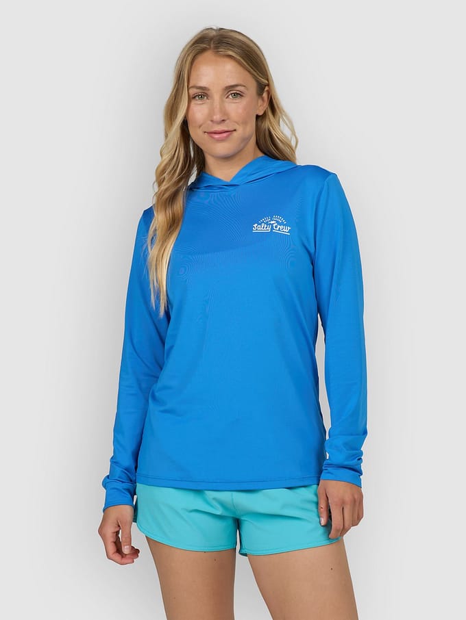 Salty Crew Unscripted Hooded Sunshirt Longsleeve Lycra blauw