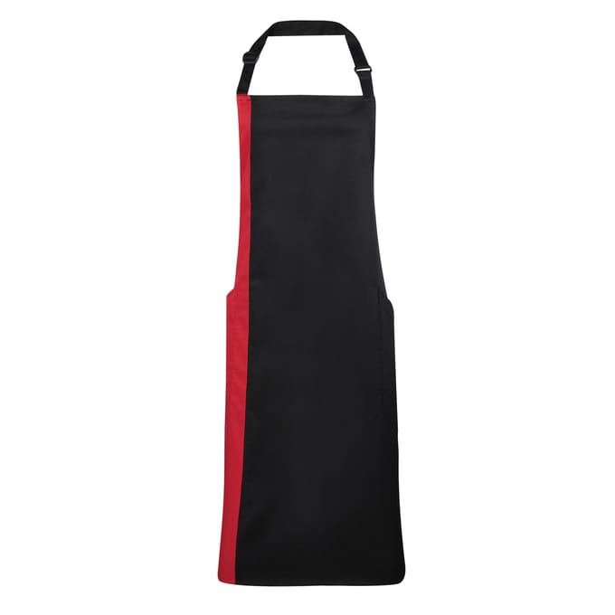 Premier Uniseks Contrast Werkkleding Slabberschort (Zwart / Rood)