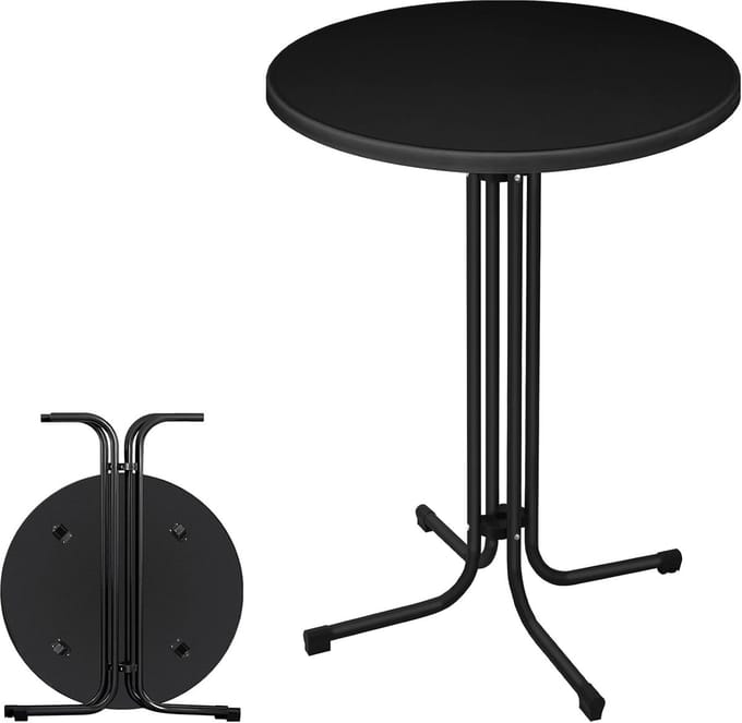 Inklapbare Ronde Bistrotafel Bar Tafel Binnen Buiten Verstelbare Poten Ø 79 cm