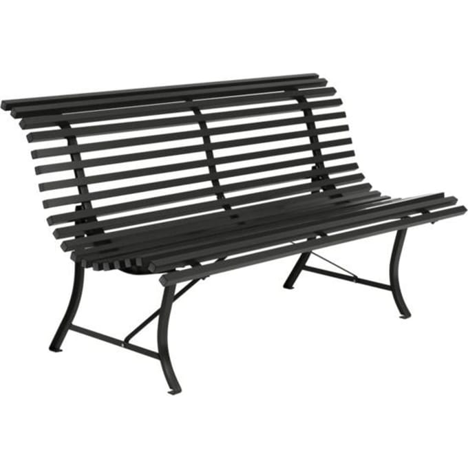 Fermob - LOUISIANE bank - 42 drop mat - 150 x 80 x 72 cm - zwart