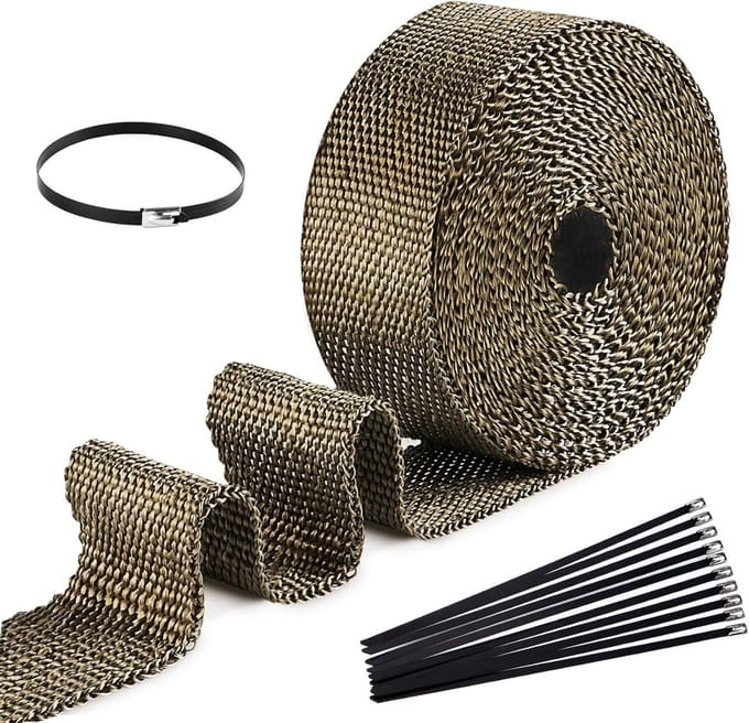 5 m x 50 mm hittebestendige tape voor uitlaat, uitlaatafdichtingstape en isolerende strips