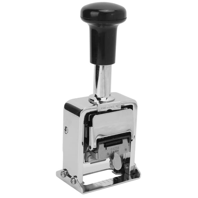 Nummerstempel Zinklegering Behuizing Automatisch Springend Nummer Zelfinktend 5-Cijferige Nummerstempelmachine voor gray